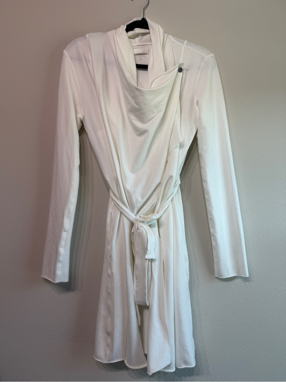 Lunya The Short Pima Cotton Wrap Robe Size L/XL White Super Soft Luxe Loungewear